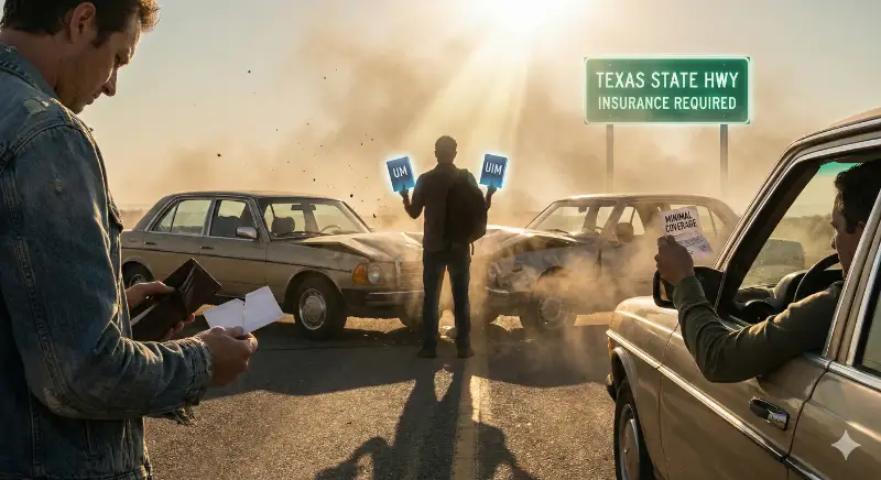 Highway accident requiring insurance coverage assistance.